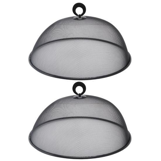 2 шт. Крышка для еды Сверхпрочная Нержавеющая сталь Мелкая сетка Портативная ручка Круглая Пылезащитная Многофункциональная Стол Улица Пикник