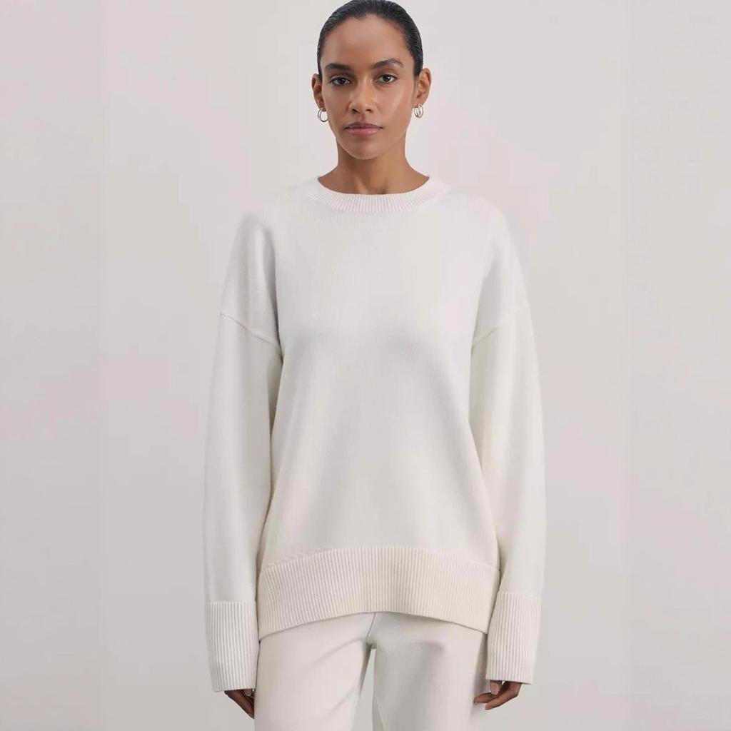 Осенне-зимние свитера, Популярные российские товары, Женская одежда, Вязаные свитера, Круглый вырез, Однотонные, Свободные, Модные свитера