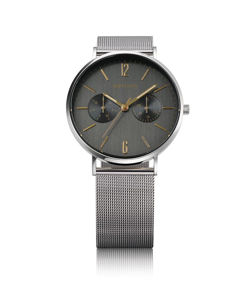BERING Japan Limited Коричневая телячья кожа Серебристый нержавеющая сталь с 2 сетчатыми ремешками Сапфировое стекло Изменения Подлинный импортный продукт Гарантия 3 года