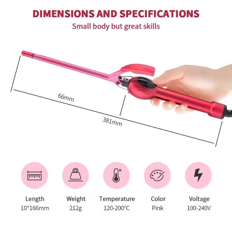 9 мм керамическая палочка-ролик с ЖК-дисплеем, маленькая щипцы для завивки Тедди, профессиональные щипцы для завивки волос для коротких волос, инструменты для укладки волос в салоне