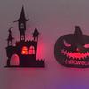 8/12Pcs Halloween LED Light Wall Sticker Hollow Spooky Bat Pumpkin Spider Night Light Holiday Party Home Office Wall Decoration Decal