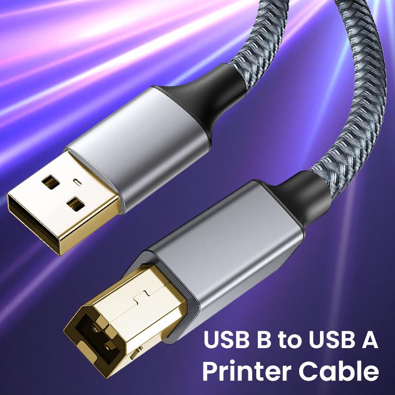 USB A To B Cable USB Printer 2.0 USB B Cable High-Speed Printer Cord Compatible with Hp Canon Brother Epson Lexmark Xerox Dac