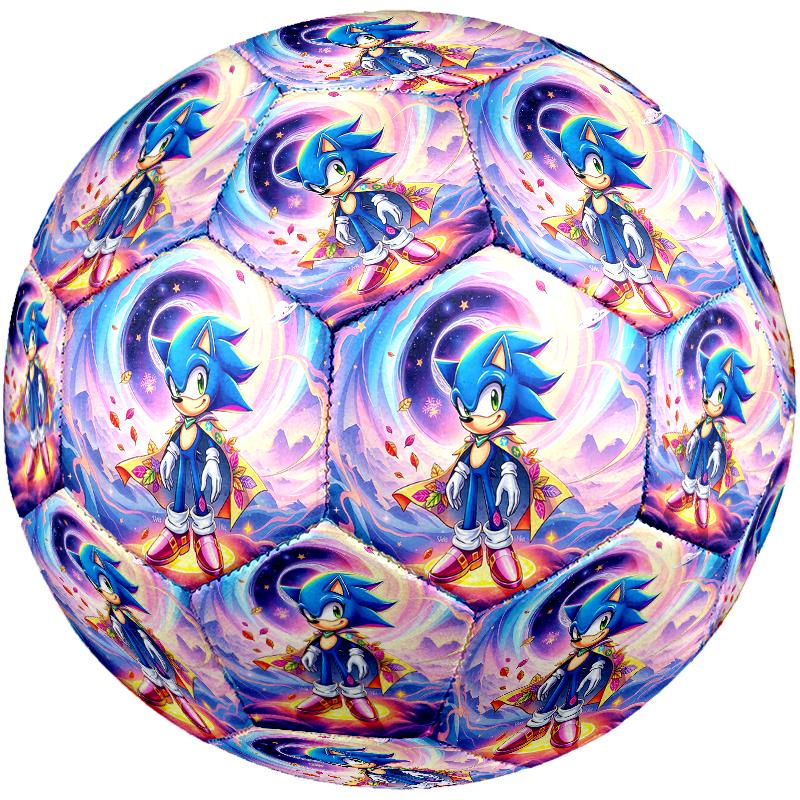 1pc Sonic Pattern Football, Standard Size 5 Soccer Ball Stylish Sport Football for Competition Play and Training
