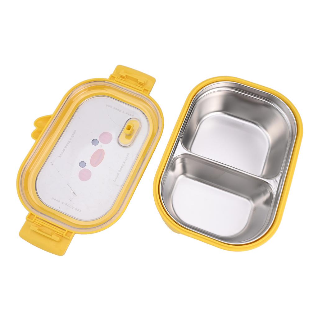 Cute Duck Stainless Steel Lunch Container 2 Compartments Leak Proof Design Perfect for Children's Meals Anywhere