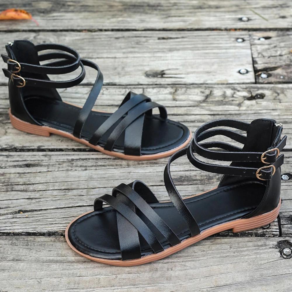 Женские сандалии Новые модные повседневные туфли на плоской подошве Пляжные тапочки Прогулочные сандалии Брендовые шлепанцы Женские роскошные дизайнерские сандалии