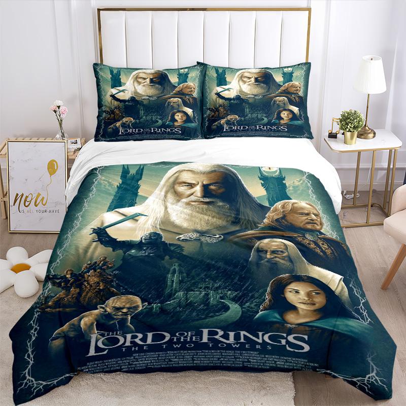Lord Rings Two Towers Print 3Pcs Bedding Setduvet Cover With 2 Bedropillowcase Home Birthday Gift