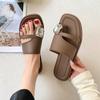 Women's Roman Style Toe-Loop Sandals - Simple, Retro, Non-Slip, Versatile Outdoor & Home Footwear