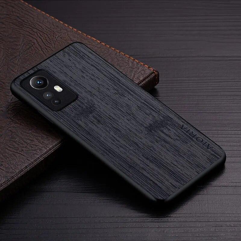 Чехол для Xiaomi Redmi Note 12S, чехол из бамбукового дерева, кожаный чехол, роскошный чехол для redmi note 12s