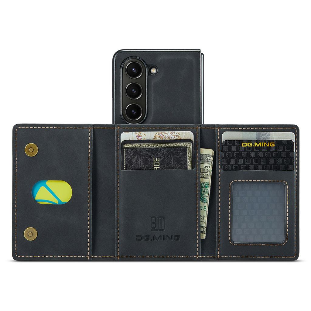 DG.MING M2 Series for Samsung Galaxy Z Fold6 5G Magnetic Case PU + PC + TPU Phone Cover Detachable Wallet Kickstand