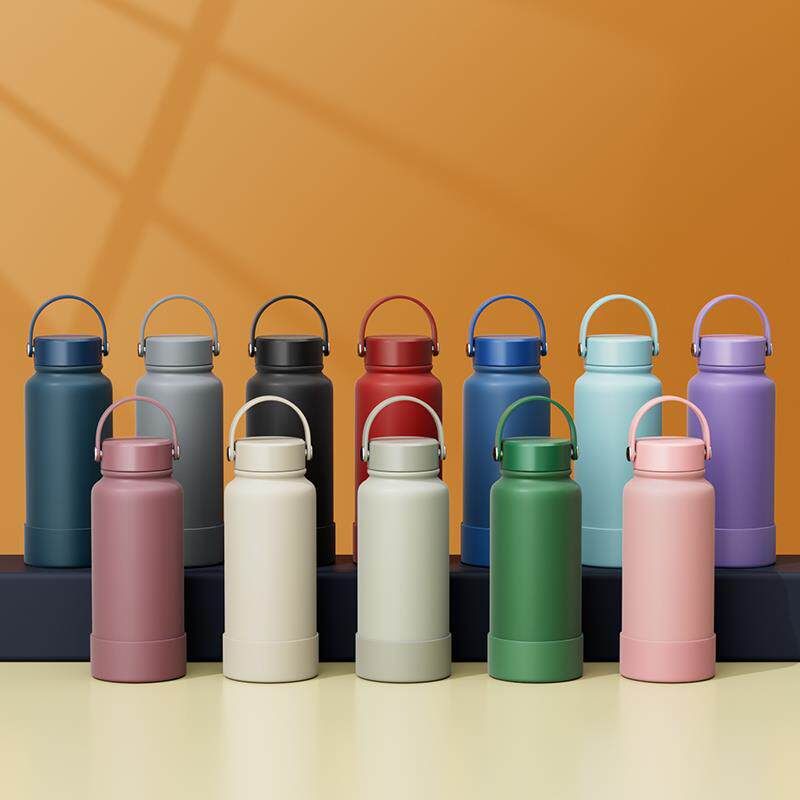 Japanese Large-Capacity Thermos Cup with Engraved Stainless Steel, Portable Outdoor Sports Water Bottle