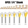 6 шт. 6 мм 1/4-дюймовый хвостовик фрезы для соединения ласточкин хвост набор 14 градусов деревообрабатывающий гравировальный резец фреза для дерева