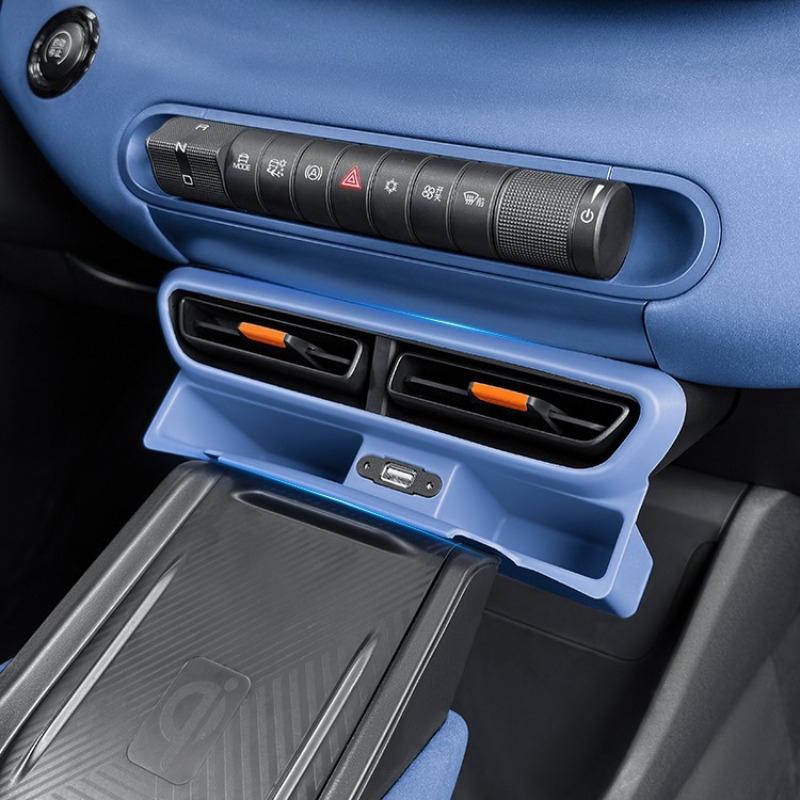 For BYD Seagull Dolphin Mini Surf -2025 Center Console Air Vent Cover Storage Box with USB Plug Organizer Case Accessories