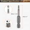 Набор бит для отвертки Torx T5-T50, 1/4" шестигранный хвостовик, 50 мм, магнитный, без отверстия, с защитой от взлома, 6-лучевая звезда, S2, биты для шуруповерта