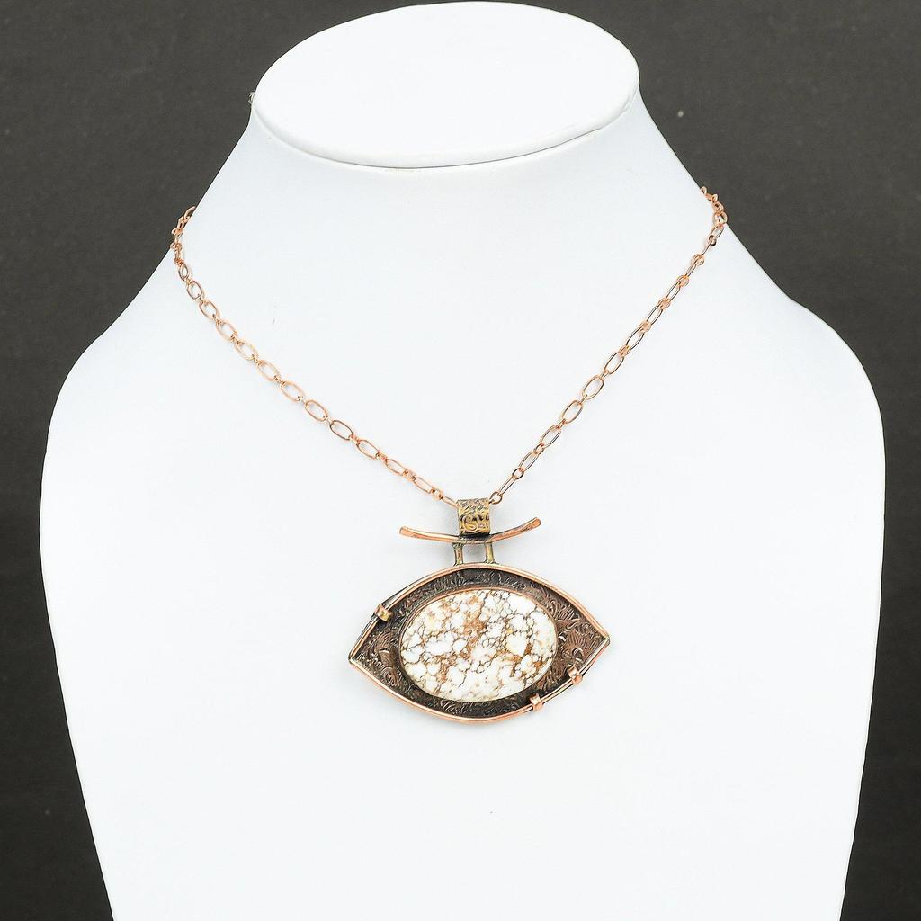 Кулон из магнезита дикой лошади, медный кулон, ювелирные изделия ручной работы, высококачественный кулон из драгоценных камней, красивые медные ювелирные изделия, специальный кулон для подарка