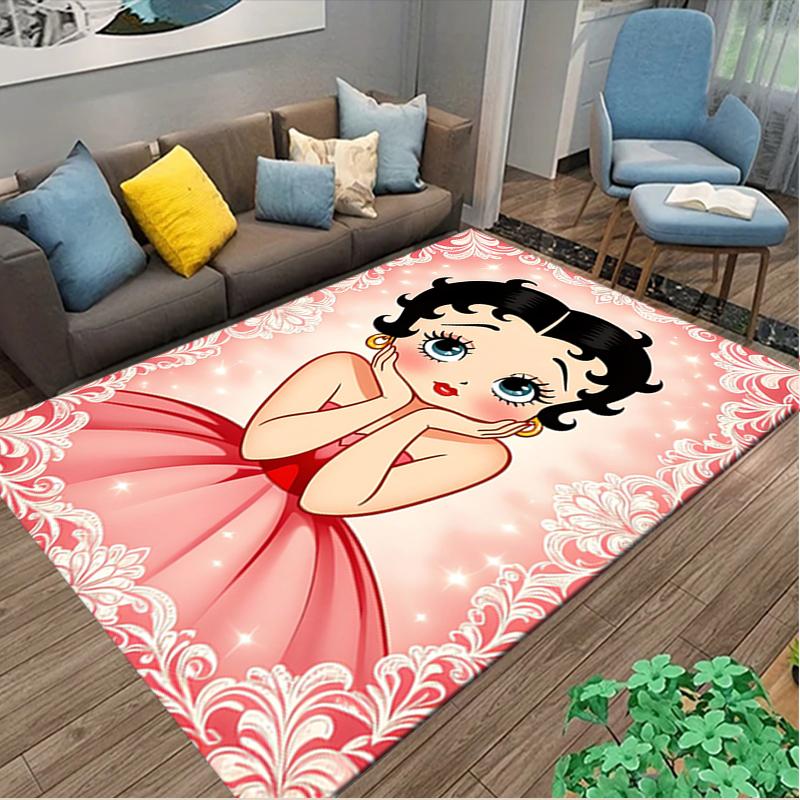 1pc Betty Boop Printed Chair Rug for Home Office Use, Living Room Kitchen Game Room Area Carpet