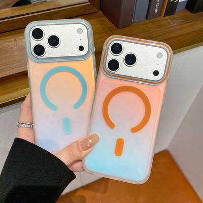 IMD Лазерный Хамелеон для iPhone17 Promax Магнитный Чехол для Телефона для Apple 16 Всесторонний Противоударный Жесткий Чехол