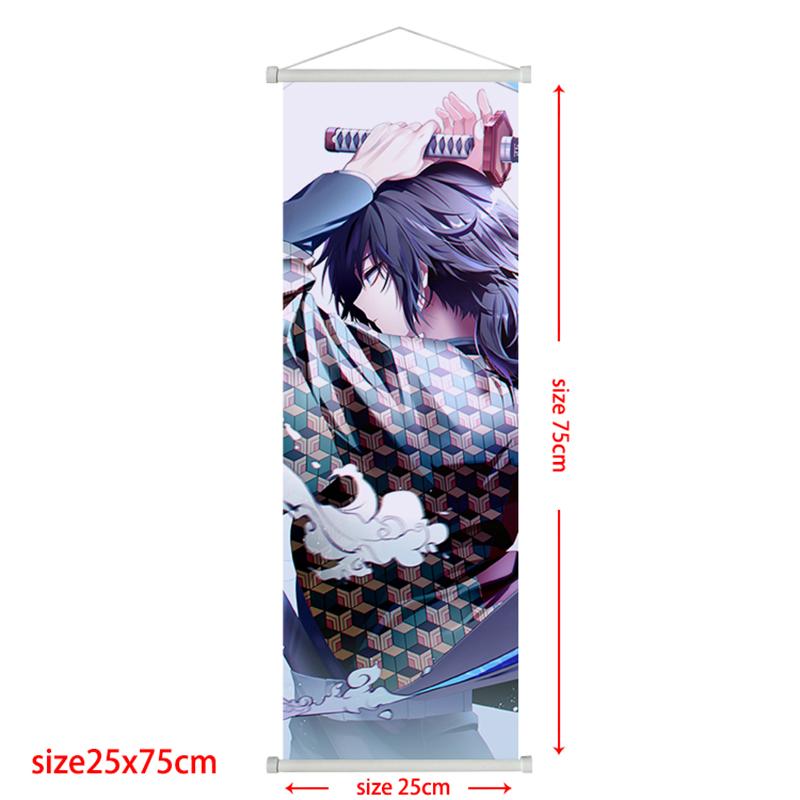 Demon Poster Rengoku Scroll Slayer Kyoujurou Home Decor Kamado Tanjirou Living Decoration Hanging Painting Kids Gift Posters