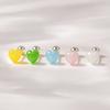 JEWNEL (1+1)Silver925 Plump Heart Pastel Raw Stone Silver Piercing (5 Colors)