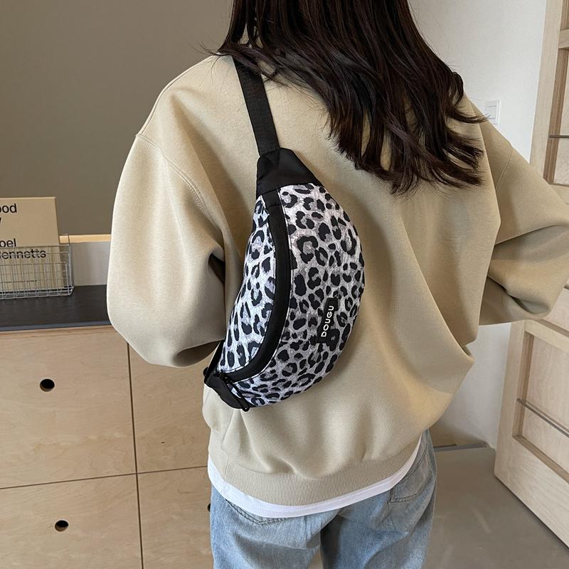 Женская нагрудная сумка с леопардовым принтом, многофункциональная сумка через плечо, сумка через плечо