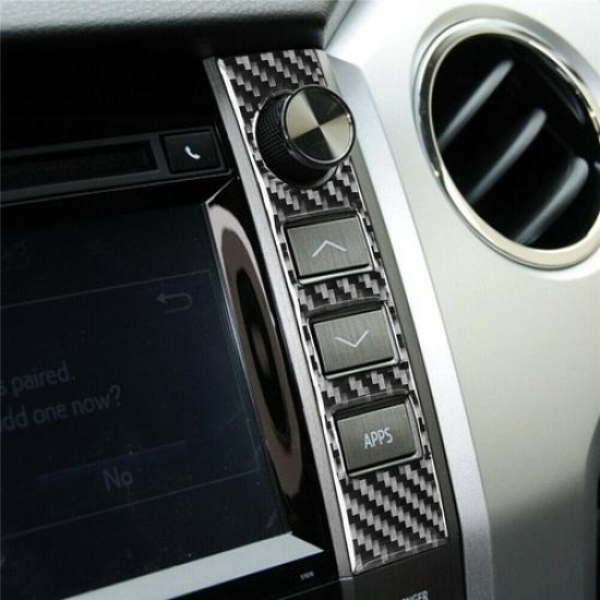 2X For Toyota Tundra 14-18 Carbon Fiber Central Console Volume Switch Cover Trim