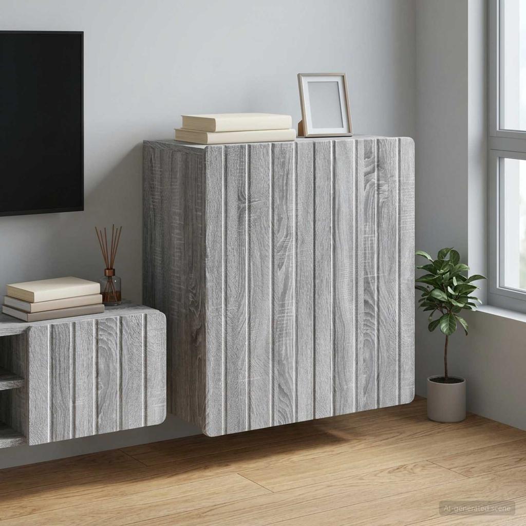 Wall Mounted Cabinet Grey Sonoma 59 x 31 x 64 cm Particleboard