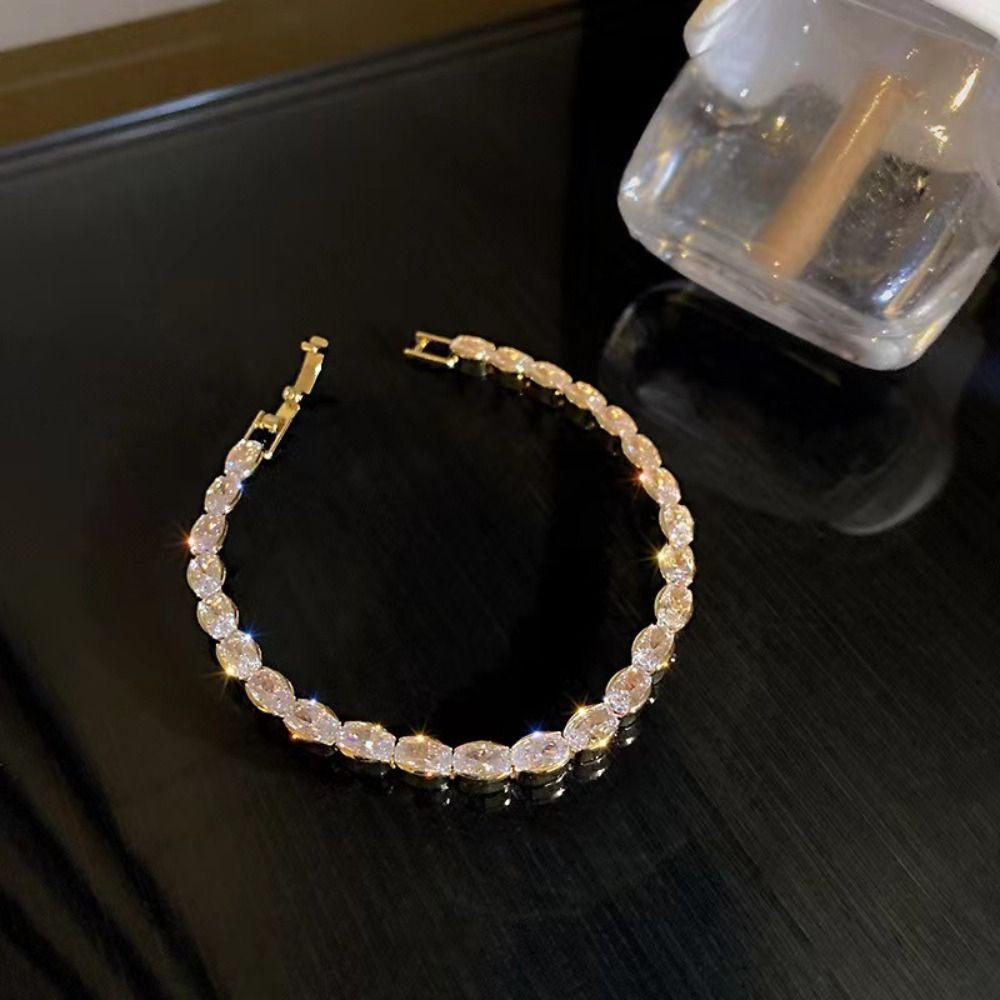 Gold Color Hand Chain Crystal Wristband New Jewelry  Women