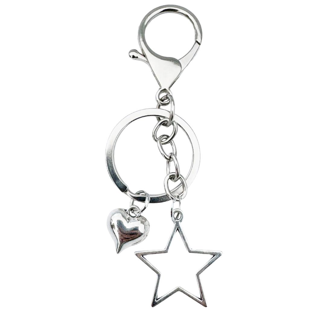 Bowknot/Heart/Star Pendant Pendant Keychain Stylish Keyring for Women Girls Bag Charm Elegant Purse Backpack Accessory