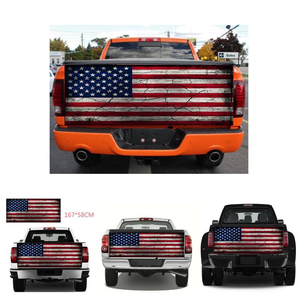 Смелый красно-белый принт американского флага, задняя графическая наклейка для грузовиков и внедорожников