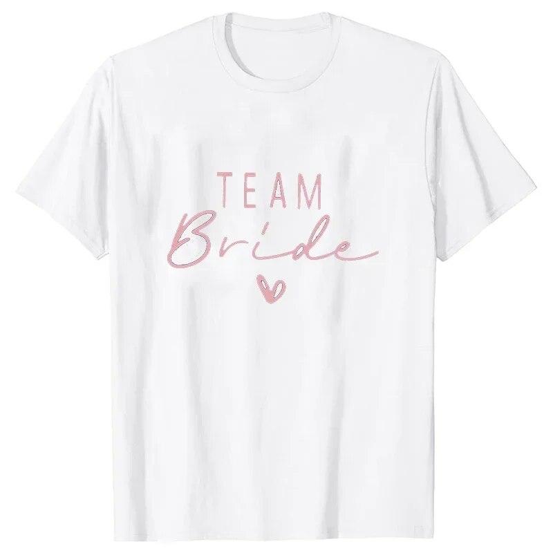 Футболки Team Bride Heart Evjf для девичника, женская футболка для девочек, свадебные топы, футболка FeUnisex, черная, розовая, белая, одежда, женские футболки, унисекс