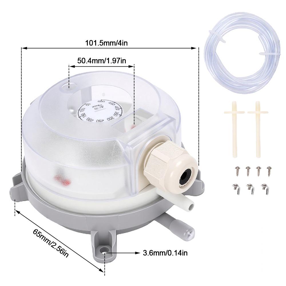 30-300Pa Differential Pressure Switch ABS Air Pressure Switch Gas Air Systems