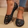 Women's Breathable Hole Shoes Flat Shoes for Women Elegant Pointy Shallow Mouth Hollow Leisure Commuter Summer Footwear