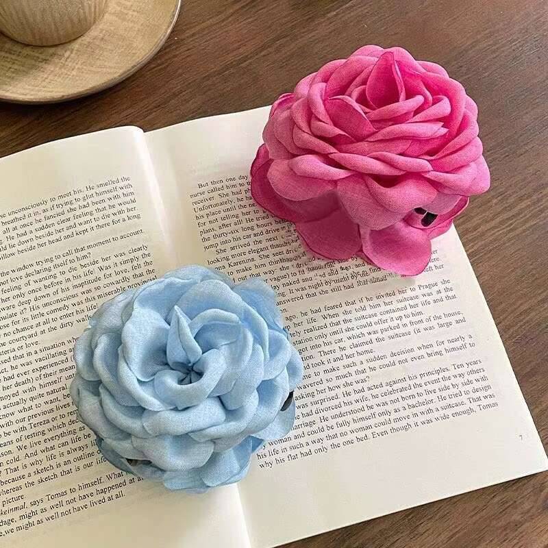 9 см Большие Заколки для волос в виде цветка Французский краб для женщин Аксессуары для волос Корейская заколка-акула для затылка Подарки для девочек