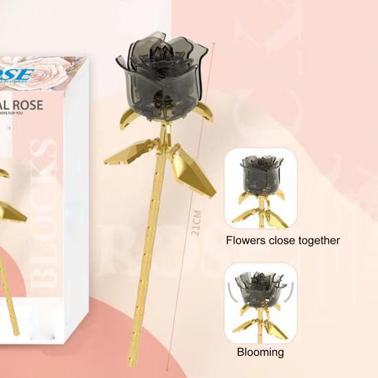 1 набор строительных блоков ветка розы своими руками красочный цветочный блок сборка игрушка пластиковые цветочные растения украшения дети взрослые девочки подарок