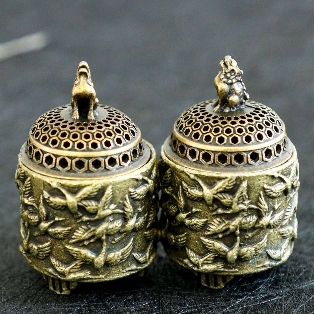 Zinc Zinc Zinc Alloy Tripod Zinc Zinc Alloy Incense Tray Tripod Buddha Incense Tray Retro Crane Incense Holder Office