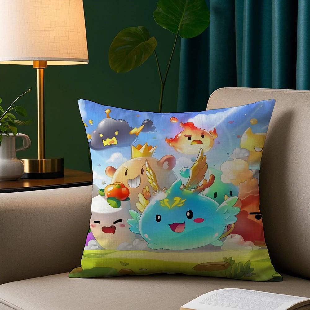 S-Slime R-Ranchers Game Pillow Case Short Plush Print Cushion Cover Square Throw Pillow Covers Sofa Home Decor