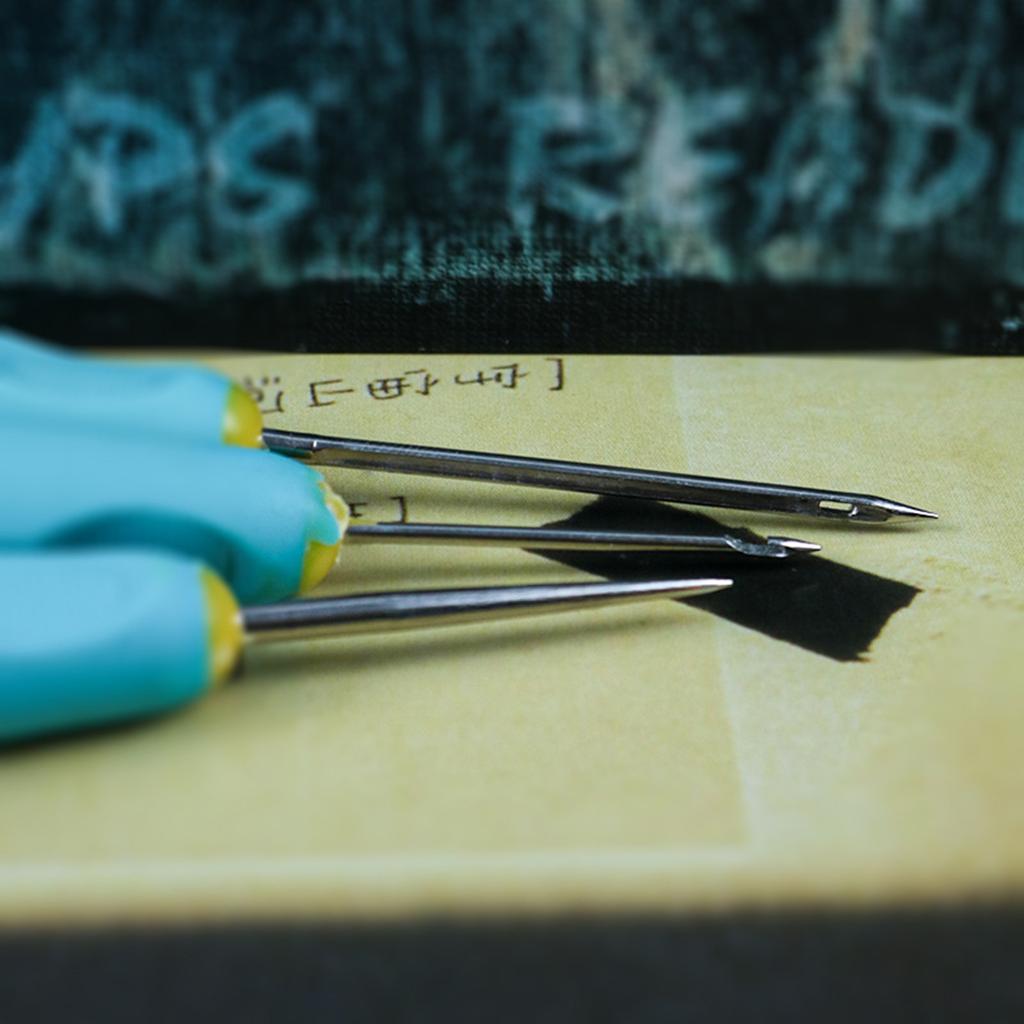 3x DIY Candle Making Punch Tool Round Hole Cone Hand Drills Punch Needle Candle Wick Tools for Crafting Candle Making