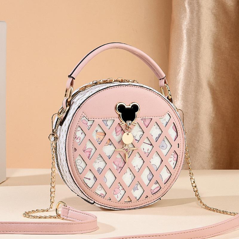 Производитель 2025 новая маленькая круглая сумка модный взрыв женская универсальная нишевая сумка через плечо на одном плече женская цельная прическа