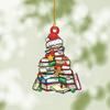 2D акриловая плоская печать книги подвеска для дома дерево окно подвесной декор подарок для любителей книг креативная книга рождественская елка украшение