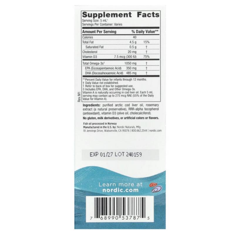 Nordic Naturals Baby DHA 1050 мг + Витамин D3 300 МЕ, 60 мл, 4 шт.