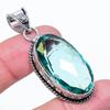 Aqua Apatite Gemstone Handmade 925 Sterling Silver Jewelry Pendant 2.01" q5T69