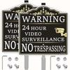 (2pack) Большой знак видеонаблюдения, Предупреждающий знак «Посторонним вход воспрещен», С колышком длиной 36 дюймов, Алюминиевый знак 12 x 12 дюймов, толщиной 40 мил, Безопасность CCTV