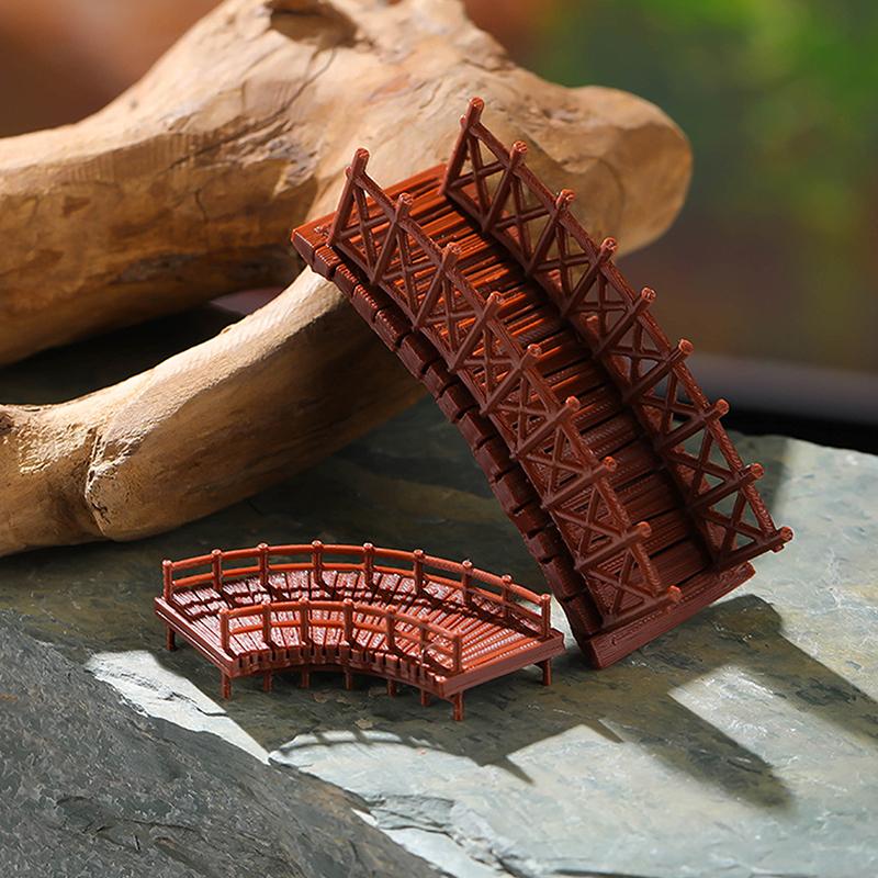 Китайский мост Статуя Модель древнего здания Японский павильон Украшения Миниатюрный Дзен-сад Аквариум Бонсай Украшения
