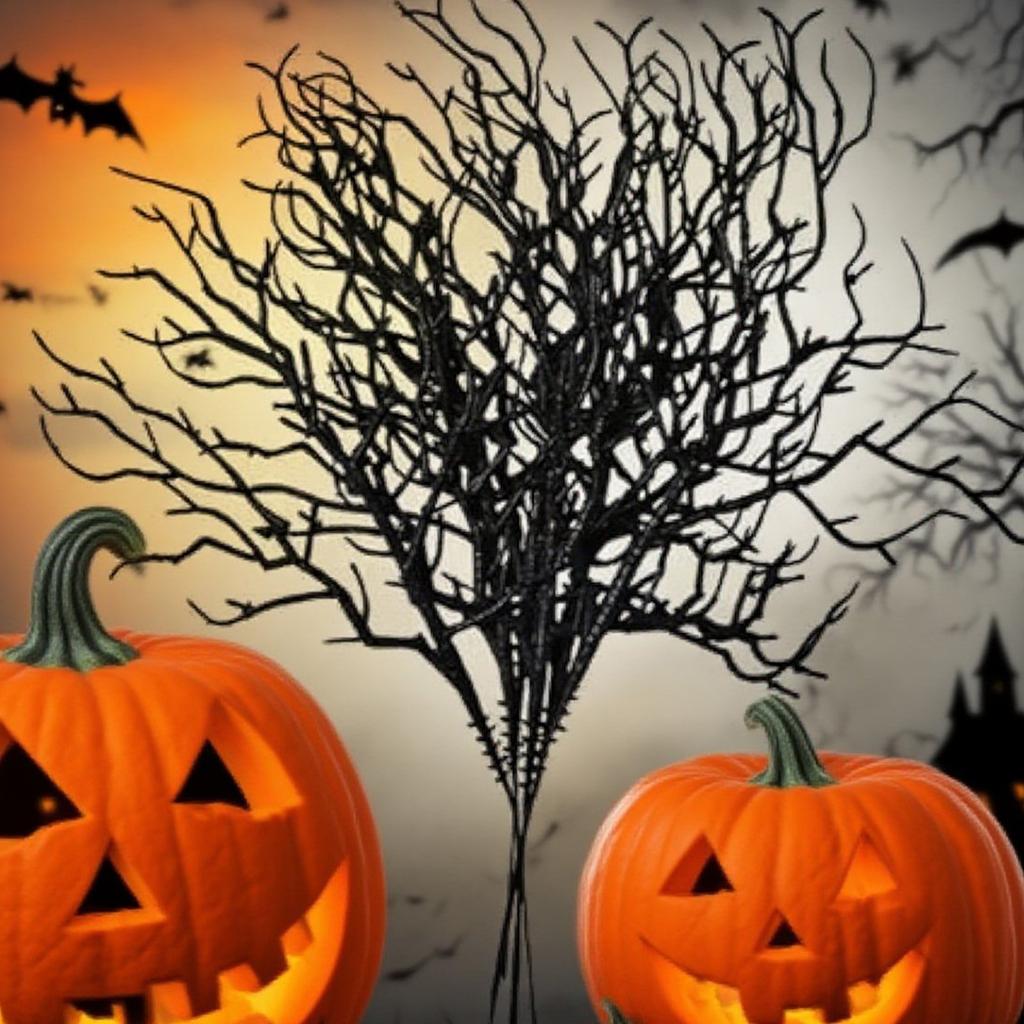 10 шт. Черные Хэллоуин Искусственные Мертвые Ветви Форма Рогов Невыцветающие Искусственные Пластиковые Ветви Дерева Реалистичные Изысканные