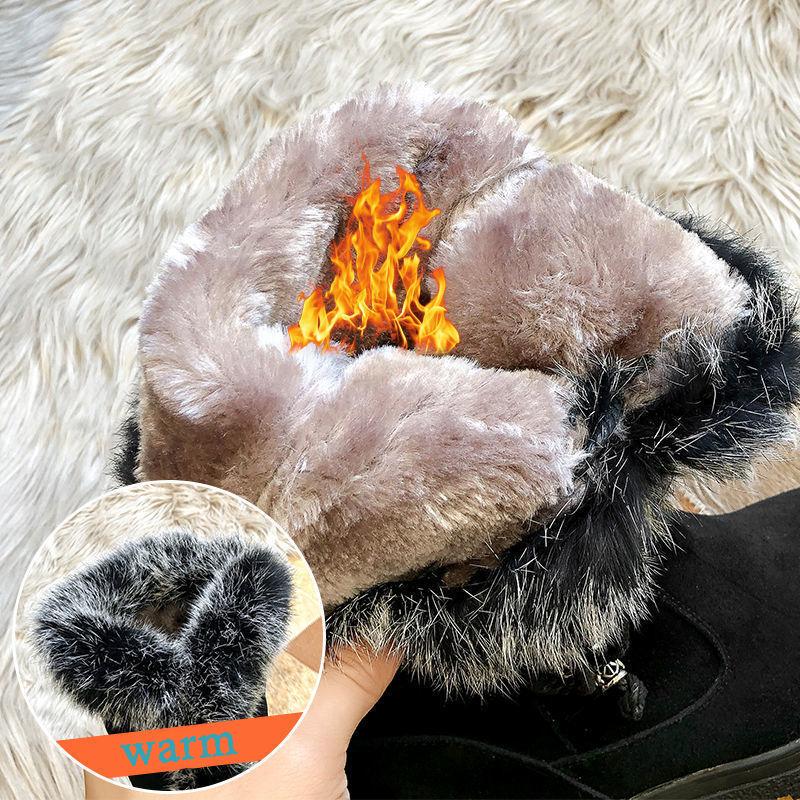 Женские ботинки, зимние ботинки, короткие сапоги на низком каблуке, сохраняющие тепло, ботильоны, нескользящая женская обувь, женские зимние ботинки, обувь из плюша