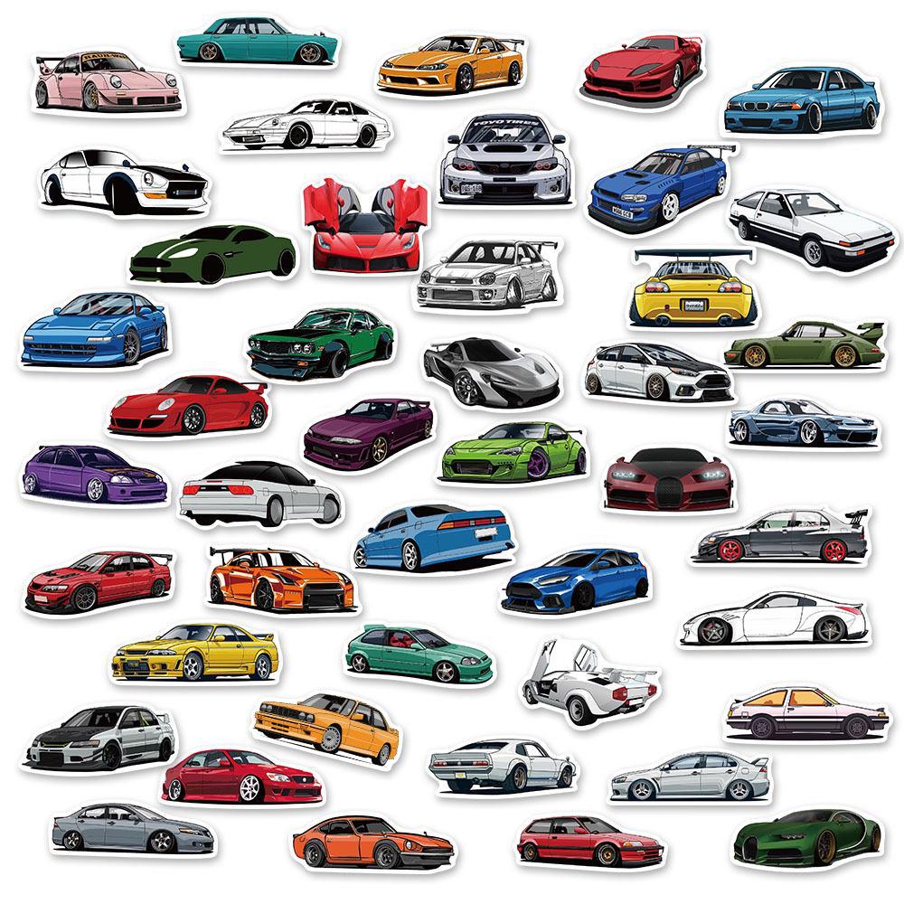 Наклейки JDM Car Graffiti - гонки, мотоциклы, багаж, водонепроницаемые наклейки
