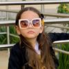Sparkling Kids Square Sun Glasses Rhinestone Eyewear Cute Girls Shades  for Beach/Travel/Party