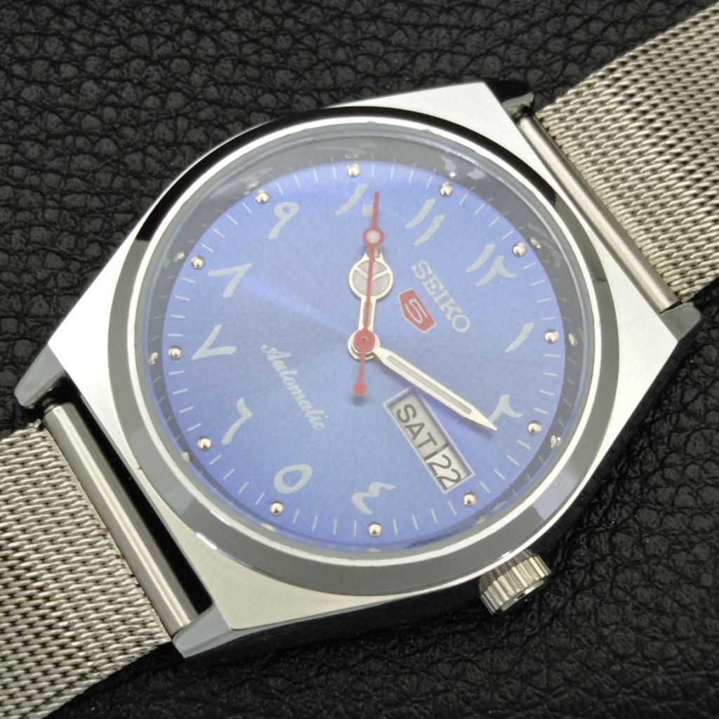 АВТОМАТИЧЕСКИЕ ВИНТАЖНЫЕ ВОССТАНОВЛЕННЫЕ ЧАСЫ SEIKO 5 JAPAN 6309A МУЖСКИЕ С СИНИМ ЦИФЕРБЛАТОМ a441392-5