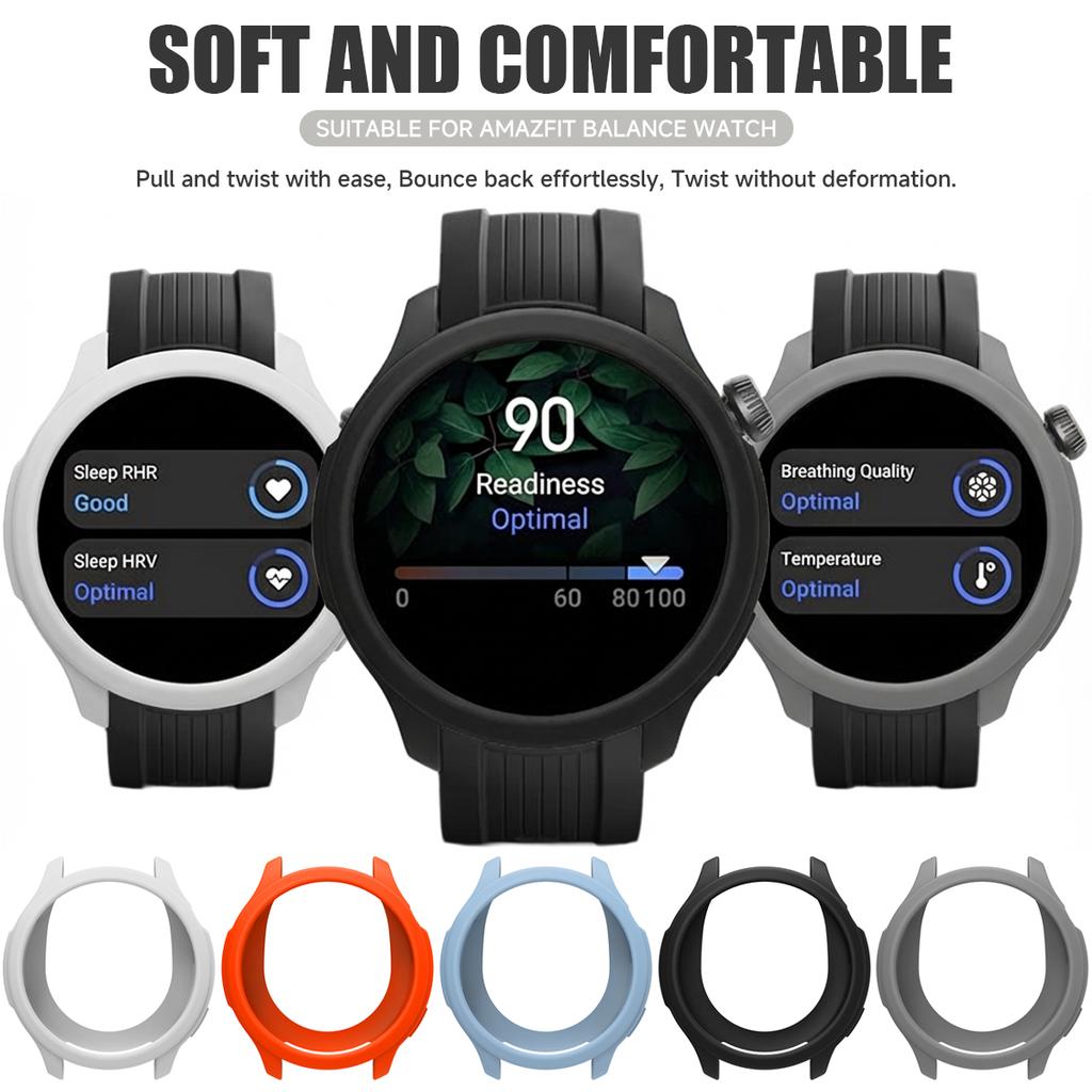 Силиконовый Ремешок+Чехол Для Amazfit Balance Регулируемый Спортивный Браслет Умные Часы Защита От Падений Царапин Браслет Набор Чехлов Для Часов Аксессуары