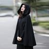 Осенне-зимнее женское панк-пальто из шерсти свободного кроя с капюшоном и пуговицами, оверсайз для женщин