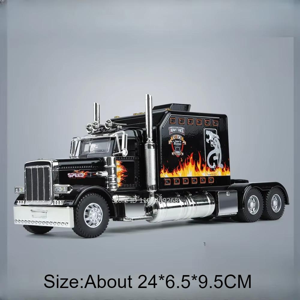 1:24 PETERBILT 389 Грузовик Игрушка Ходячий Трактор Модель Машины Сплав Литье под Давлением Звук Свет Модели Транспортных Средств Декор Салона Подарок